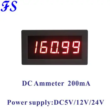 LED DC Tekoči Meter Amp Meter napajalna Napetost 5 v DC 12V 24V DC Ampermeter 200mA Amper Plošči Merilnik Trenutnega Zaslona DC Amperemetre
