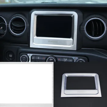 Lsrtw2017 titana, črne nerjaveče jeklo, avtomobilski navigacijski zaslon, okvir okraskov dekoracijo za jeep wrangler 2018 2019 JL 7 palčni samo