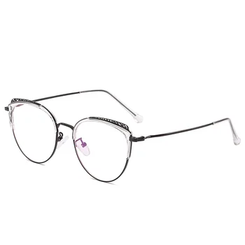 Luksuzni Očala Svetlobe Wight Ovalni Okvir Preprosta Modna Pregledna, Jasno, Kovinski Okras Ženske Očala Unisex Lentes Mujer 16005