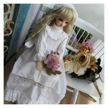 Lutka obleko BJD noč obleke belo obleko spalna obleka za blyth 1/6 1/4 1/3 BJD lutka obleko pribor+lase dekoracijo