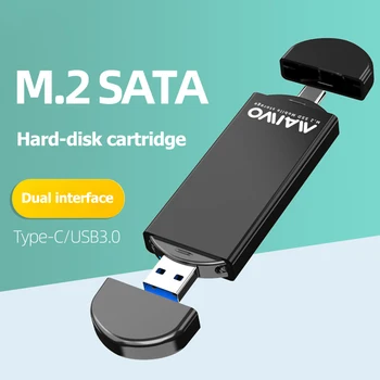 MAIWO Dvojna Vrata, M. 2 SATA SSD Mobilne Ohišje Aluminij Zlitine 2 v 1, USB/Tip-C Trdi Disk Adapter Polje Primeru
