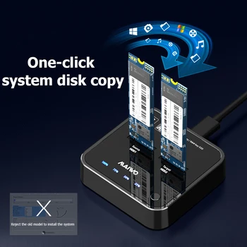 MAIWO USB 3.1 Tip C Trdi Disk Razširitvene brez Povezave Klon M. 2 SSD Postaja SATA NVME Dvojno Bay Zunanja Dock