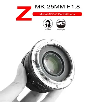 Meike 25 mm, F1.8 APS-C Velike Zaslonke, Ročno Ostrenje Objektiv za Nikon Z Mount Kamera Z50 in Fit, Z6,Z7,Z5 pod APS-C način
