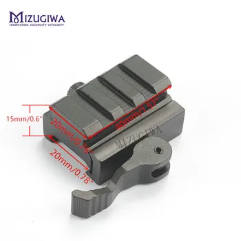 MIZUGIWA 5 Rež / 3 Reže Nizko Profil Hitro Sprostitev Riser QR Blok Picatinny Železniškega Nastavek 20 mm Picatinny Bipod Chasse