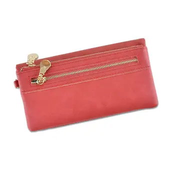 Moda dvojno zadrgo ženske denarnice klasičnih mat dolgo sklopka vrečko imetnik kreditne kartice torbici