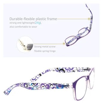 MODFANS Krog Prevelik Obravnavi Očala Za Ženske Bralci Coloful Desigh Tiskanja Okvir Presbyopia Očala Dioptrije Z Torbica