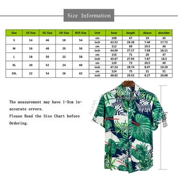 MONERFFI Kakovosti Harajuku Plaži Rokavi Moški Kratek Rokav Hawaiian Majica Priložnostne Poletje Tiskanja Moških Bluzo Svoboden Deskanje Srajca