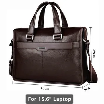 Moški Pravega usnja, aktovke, laptop usnjena torba, za 15.6 palčni prenosni računalnik, 15.6 inch laptop torba