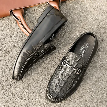 Moški usnjeni poletje priložnostne čevlji za moške superge športni Copati loafer moških 2020 Zdrsne Na črno moške pravega usnja čevlji