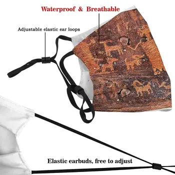 Native American. Prazgodovinske Petroglyphs. Maska za Večkratno uporabo Anti Meglica Dustproof Varstvo Respirator Maske z Filtri