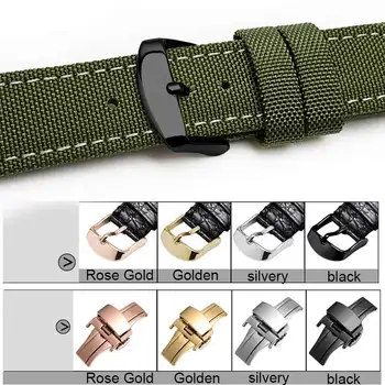 Nepremočljiva znoj najlon watchband črna, rjava, zelena, modra watch trak splošno blagovne znamke moških in žensk ure 18 mm 20 mm 22 mm