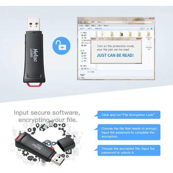 Netac U208S USB Flash Disk 8GB 16GB, 32 G USB2.0 Zaščito Preklopnik Strojne opreme Zaklenjena pendrive encriptado Memory Stick, USB Stick