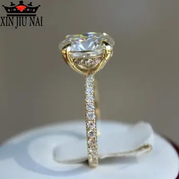New Rose Zlata AAA Kubičnih Cirkon Udejstvovanje Obroči Za Ženske Šampanjec 14K zlato Barvo Poročni Prstan Darila diamant obroči za ženske