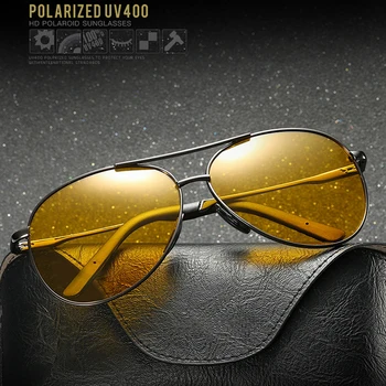 Night Vision Polarizirana sončna Očala Vožnja Avtomobila Moških Dan Ogledalo Očala Očala Rumena Zelena Leča Anti-Glare sončna očala