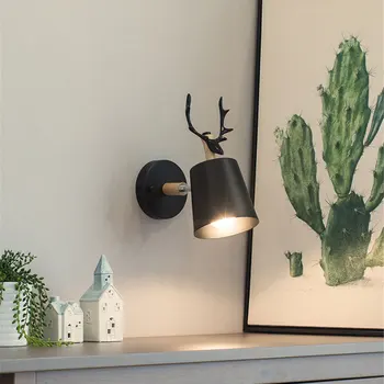Nordijska minimalističen moda antler stenska svetilka moderne spalnice, dnevna soba jedilnica hodnik TV steno postelji rov lučka