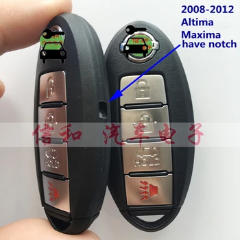 Nov Avto brez ključa Pojdi Pametno Kartico brez ključa za Daljinsko Tipka 4 Gumbi 315Mhz z ID46 Čip za Nissan Altima Maxima Sentra 2008-2012 Leto