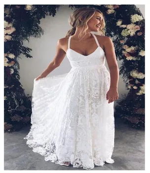 Nov Prihod Beach poroka obleke 2021 Bela Šifon boda boho poročno obleko Casamento Čipke poroka oblek vestido novia