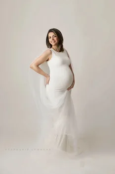 Novo Šifon Porodniškega Nosečnosti Obleko Fotografija Rekviziti Seksi Maxi Porodniškega Obleke Dolgo Noseča Obleke Fotografiranje Za Ženske