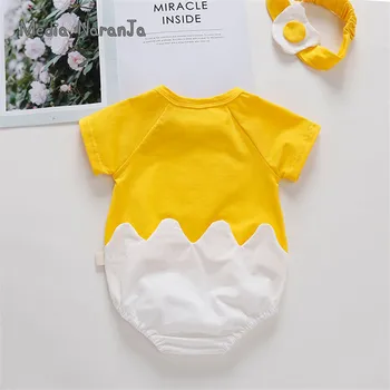Novorojenček Risanka Ustvarjalne Jajce jumpsuit fantje dekleta pečeno jajce kostum poletje dojenčka, malčka dvojčka oblačila