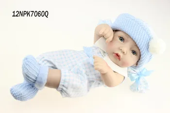 NPK LUTKA Mini 12 Inch Mehko Polno Telo Silikonski Prerojeni Lutke Spanje Novorojenčka Dojenčki Bebes Prerojeni Realista Lutka Za Darilo Igrača Kopel