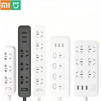 Original Xiaomi Mijia Smart Power Trak 3 2A Hitro Polnjenje Vrata USB + 3 Vtičnice Xiaomi Xiaom MI Pametni Dom Črna S Adapter