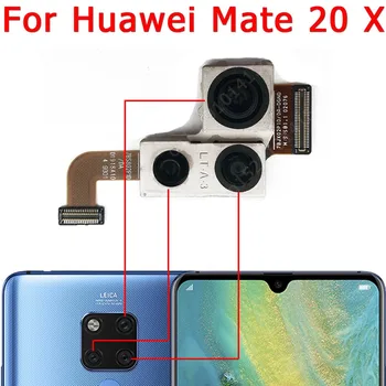 Original Za Huawei Mate 20 X Mate20 20X Zadnji Pogled Nazaj Gor Kamera Glavni Hrbtna stran Modula Kamere Flex Kabel Nadomestni Rezervni Deli