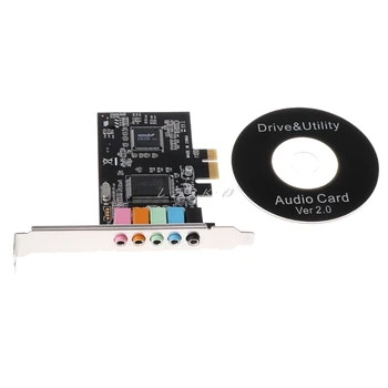 PCI-E Audio Digitalni zvočna Kartica 5.1 Trdna Kondenzatorji CMI8738 Čipov + Ovira Zvočne Kartice