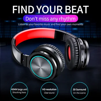 Picun B12 Brezžične Slušalke Bluetooth 5.0 Slušalke s 7 Barva Svetlobe Led 36H Igra čas Supoort TF kartice Slušalke za Telefon, RAČUNALNIK
