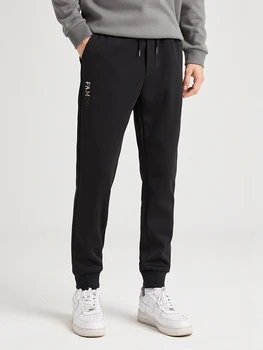 Pioneer Tabor Toplo Joggers Moških Zimskih Vzročno Naravnost Črna Trdna Moda Sweatpants za Moške Hlače AXX905021