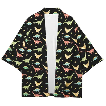 Plus Velikost XXS-4XL Risanke Tiskanje Japonski Stil Modni Kimono 2020 Moških in Žensk Jopico Bluzo Haori Obi Azijskih Oblačila