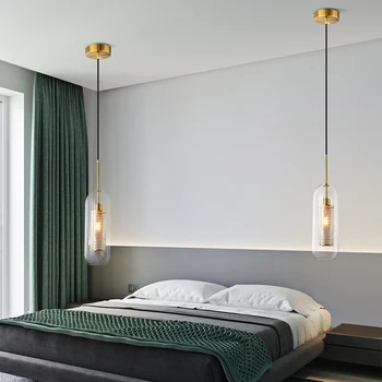 Po sodobnih luksuznih design bar lestenec doma ustvarjalni spalnica postelji steklo obesek lučka YHJ122001