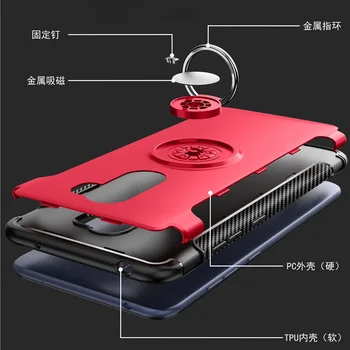 POCOPhone F1 Primeru Oklep Popolno Zaščito Obroč Magnetizem Imetnik Shockproof TPU+PC za Xiaomi POCO Telefon F 1 Pokrovček Nazaj Lupini Coque