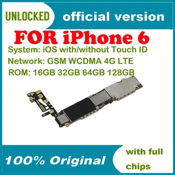 Polno odklenjen za iphone 6 4.7 palčni matične plošče, brez / z Dotik ID za iphone 6 Mainboard z IOS Sistem,Brezplačna Dostava
