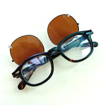 Posnetek Na Očala Moških Johnny Depp Polarizirana sončna Očala Ženske Mozaik Acetat Letnik Optičnih Očal Okvir blagovno Znamko design
