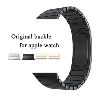 Povezavo zapestnica trak za apple ura pas za apple ura 5 4 3 za iwatch 42mm 38 mm 44 mm 40 mm nerjaveče jeklo, kovinski watchband