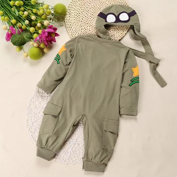 PPY-34 2020 novo obleko fant drsnikov newborn baby oblačila baby boy oblačila otrok pilotni drsnikov za malčke dolgimi rokavi jumpsuit + klobuk