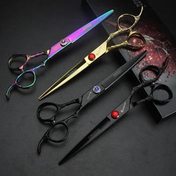 Profesionalne frizerske škarje za hairdreser 6 7 palčni palčni plum blossom zrn, rezanje, striženje, škarje za redčenje škarje salon kit