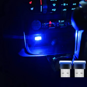 QHCP Avto Vzdušje LED Luči Auto Kit USB Lučka Dekorativne Luči Vzdušje Svetlobe Avto-Styling Za Ford Mustang Univerzalno Avtomobilov