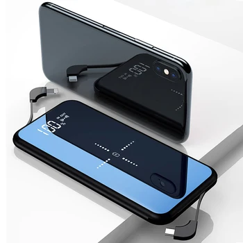 Qi Brezžični Polnilnik Moči Banke 10000mAh Za Xiaomi iPhone 6 6s 7 8 x Slim Poverbank Zunanje Baterije Hitro Polnjenje USB Powerbank