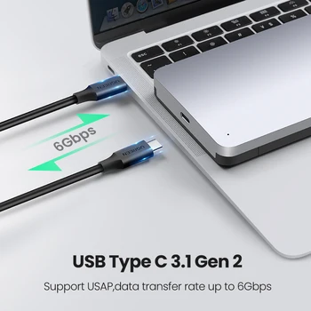 Razhroščevalne simbole 6Gbps HDD SSD Primeru 2.5 SATA na USB C 3.1 Gen 2 Zunanji Trdi Disk Polje HD Aluminijasto Ohišje Za Trdi Disk Sata HDD Ohišje
