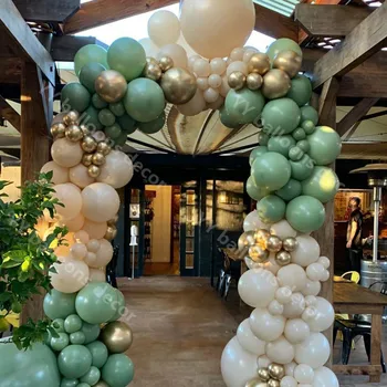 Retro Zeleno Kožo Globos DIY Baloni Garland Arch Kovinsko Zlata Globalni Rojstni dan, Poroko, Obletnico Stranke Dekoracijo Baby Tuš