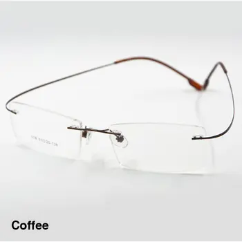 Reven Jate Prilagodljiv Titanove Zlitine Rimless Očala Okvir za Optični Recept Očala Očala za Ženske in Moške