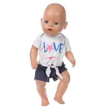 Rodil Nov Baby Doll Oblačila Primerna Oprema 17 palčni 43 cm Lutka Zelena Modra Kariran Oblačila Za Dojenčka Darilo za Rojstni dan