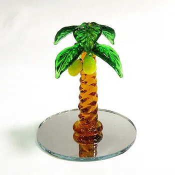 Ročno izdelanih steklenih kokosovo drevo ornament in odsevni objektiv tekmo design Hawaiian slog doma namizna dekoracija čar accessorie