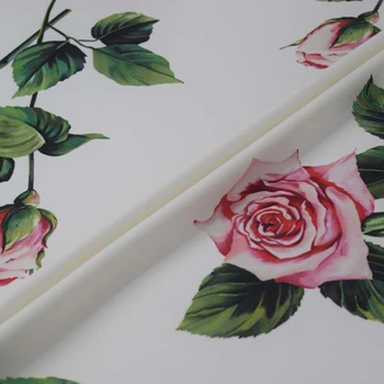 Rožnate vrtnice digitalno slikarstvo nered stretch tkanina za satenasto obleko tissus au meter ткани ткань для платья tissu фатин telas tecido