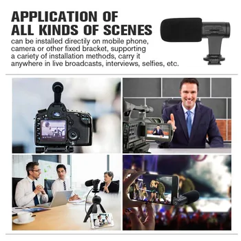 RYH 3,5 mm Vtič Kamera Mikrofon Kondenzatorski Snemanje Microfone Ultra-široko Audio Studio MIC Za Canon, Sony, Nikon DSLR DV Vlog