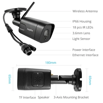SANNCE Bullet IP Kamero 4MP Home Security Kamera dvosmerni Audio Brezžični WiFi, Mini Kamero Night Vision CCTV Dvojno Shranjevanje Fotoaparata