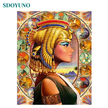 SDOYUNO 60x75cm Barvanje Z Številkami DIY Kleopatra Digitalno Slikarstvo brez okvirjev Slika Barve z številkami Na Platno