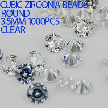 Sijoče Okrasnih 1000pcs 1-3.5 mm Kristalno Materiala Jasne Barve AAAAA Briljantno Kosi Krog Kubičnih Cirkonij Kamni DIY Nakit