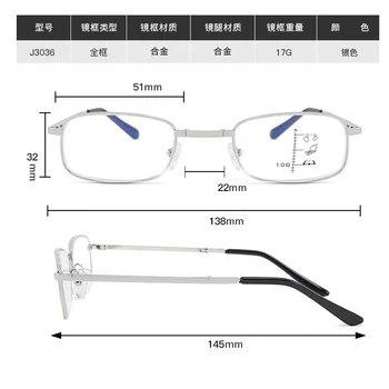 Smart Zoom Progresivna Multifokalna Zložljiva Obravnavi Očala Moški Ženske Anti-Modra Svetloba Presbyopia Daljnovidnost Očala Gafas Lectura